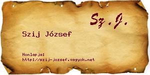 Szij József névjegykártya